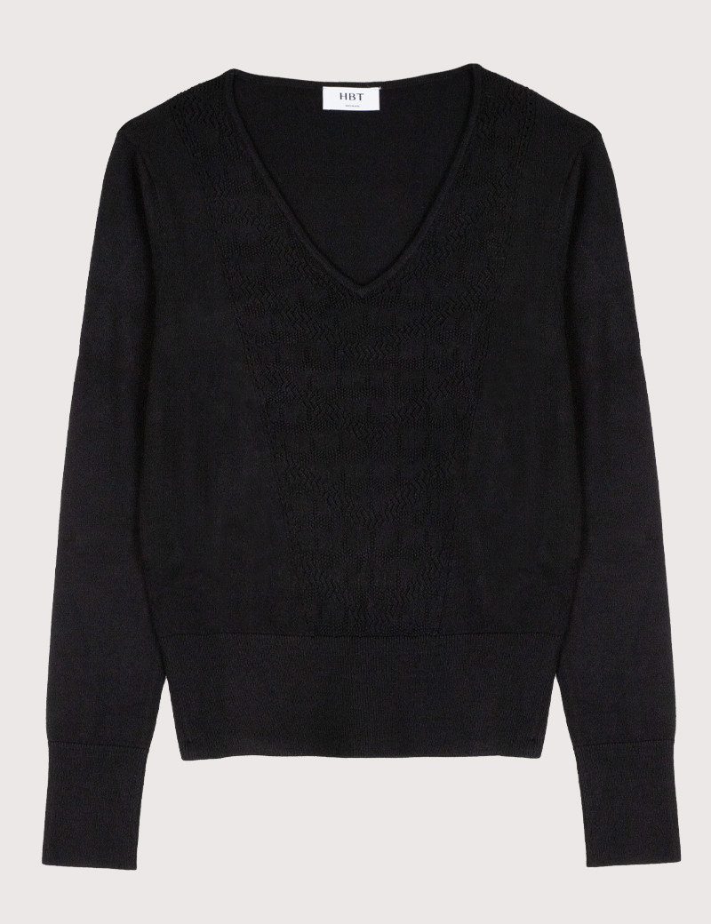 HBT EUPHORIA | DORIAN PULL JACQUARD FEMME NOIR