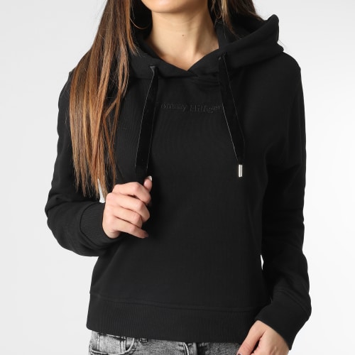 Sweat Capuche Femme Reg Short 7174 Noir