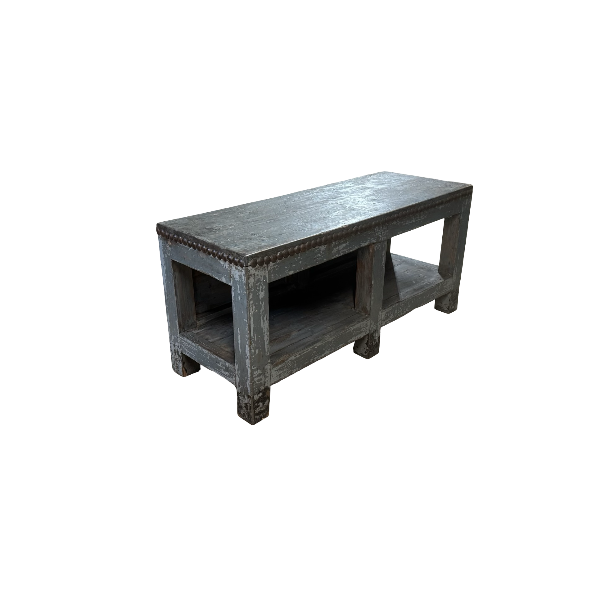 Dressoir grijs met authentieke nagelrand