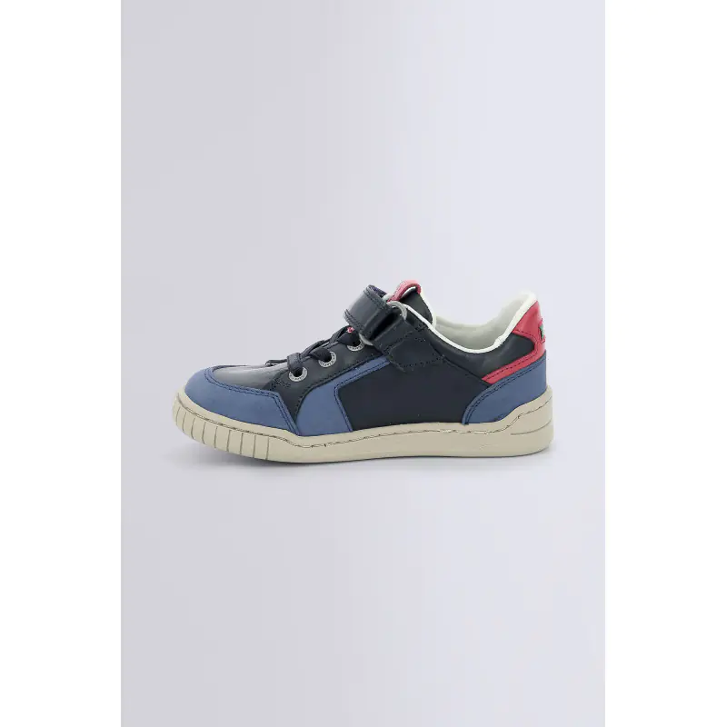 WINDO MARINE ROUGE BLEU BASKETS BASSES Cuir Garçon