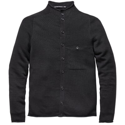 Herren-Strickjacke geknöpft, Schwarzblau