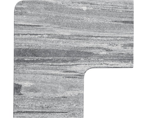 FLAIRSTONE Zwembadrand Arctic Gneiss grijs hoekstuk binnen en buiten afgerond 60x35 / 60x35 x 3 cm