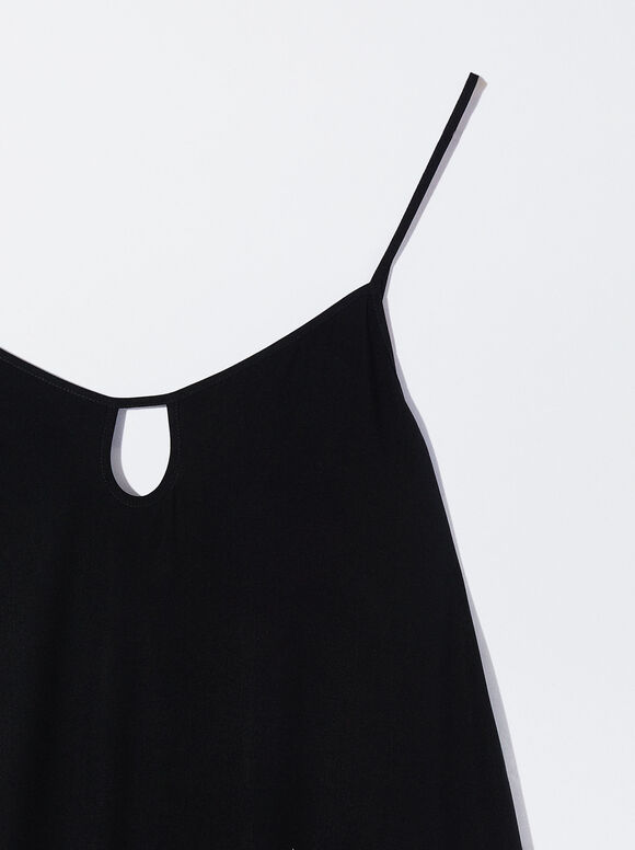 Vestido midi preto com alças