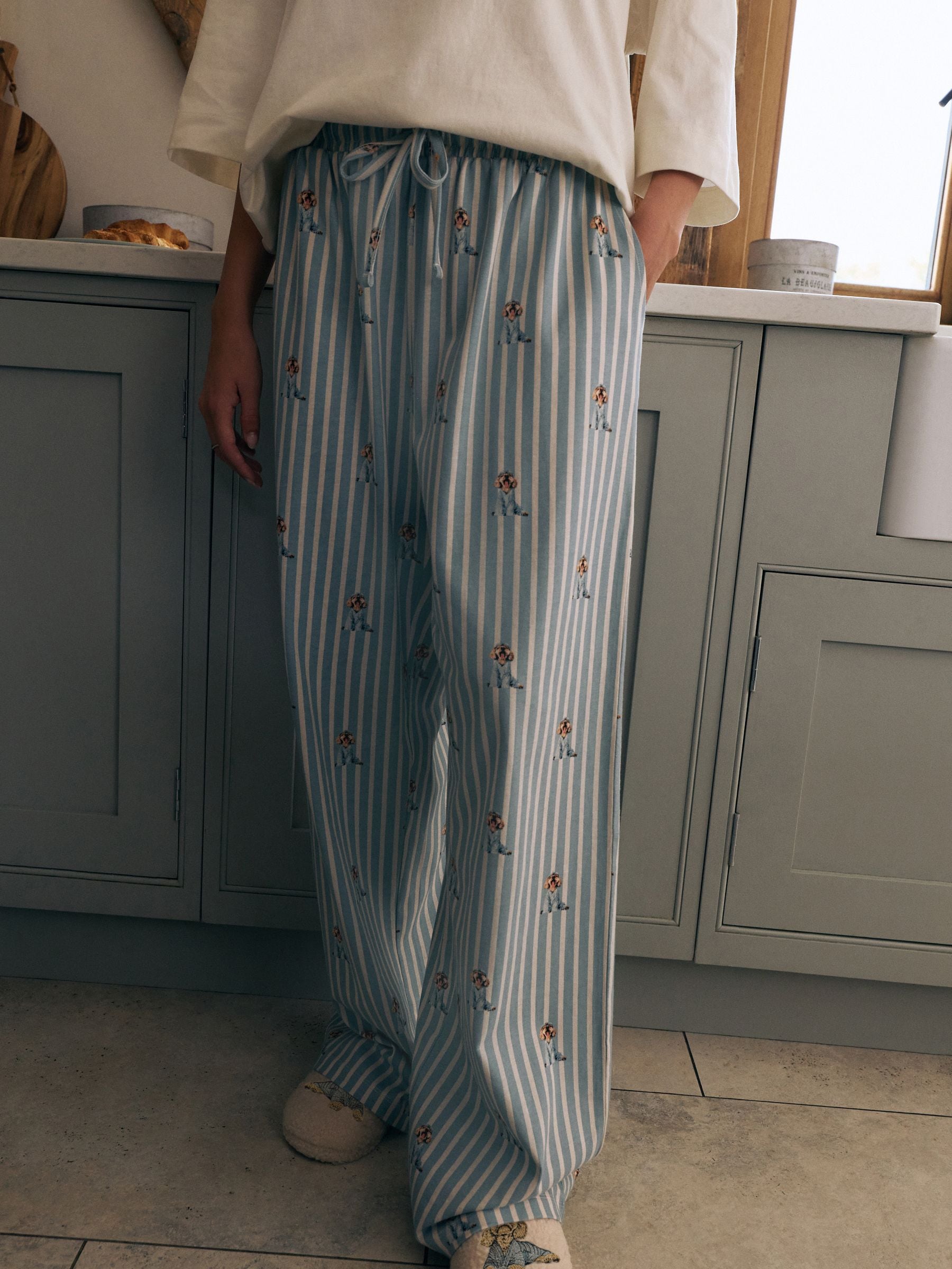 Blue Charlie The Cockapoo - Tricot pyjama met korte mouwen