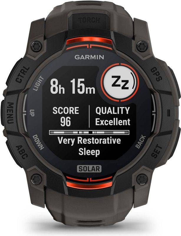 Garmin Instinct 3 Solar - Zwart - GPS Horloge met Charcoal Band