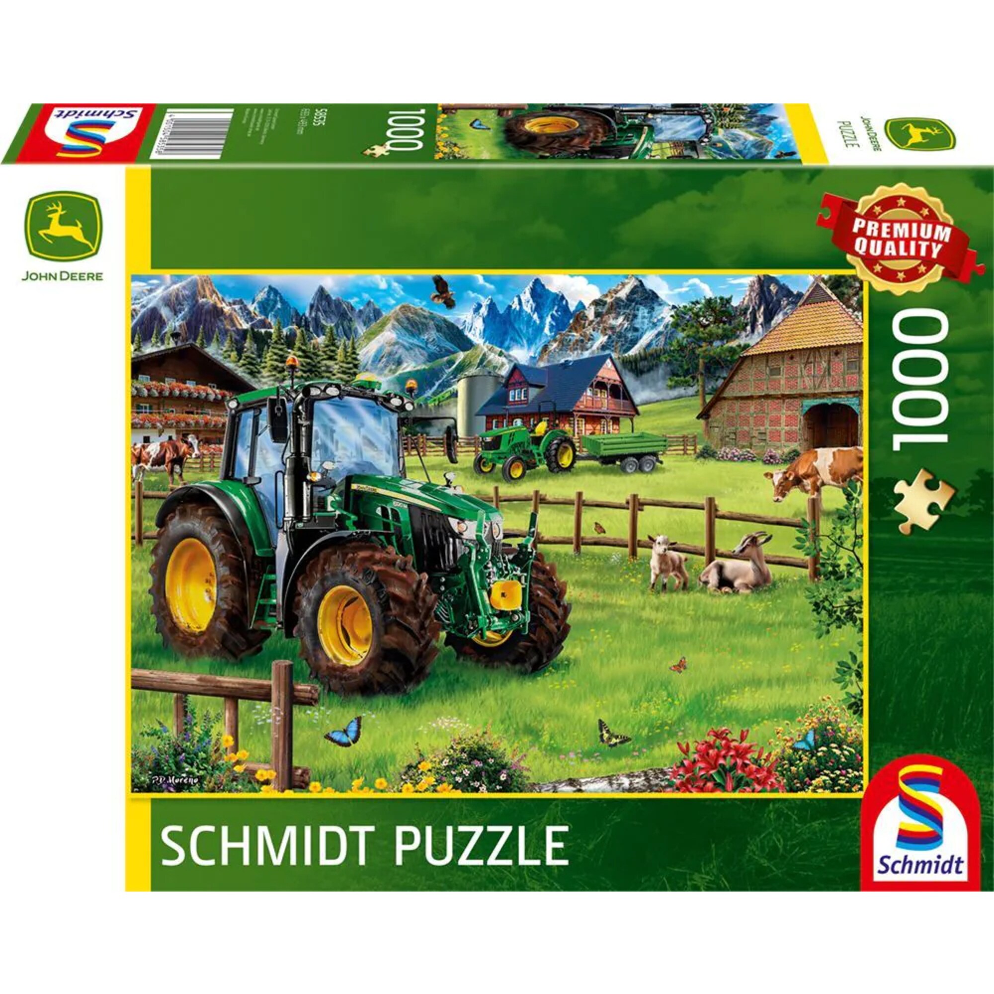Schmidt Spiele Puzzle John Deere: Alpenvorland mit Traktor 6120M