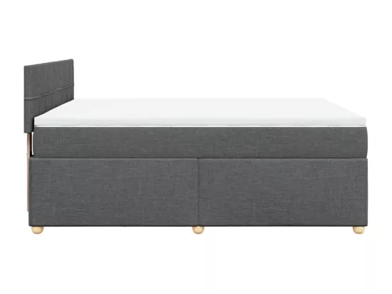 Sommier à lattes de lit avec matelas Gris foncé 160x200cm Tissu
