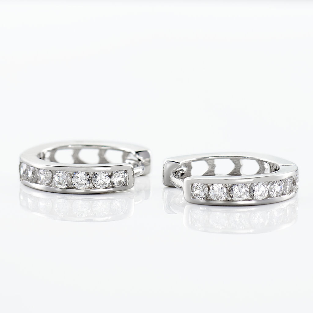Créoles Anne-sixtine Argent Blanc Oxyde De Zirconium