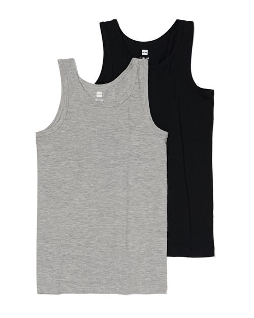 2 débardeurs basic enfant coton stretch noir
