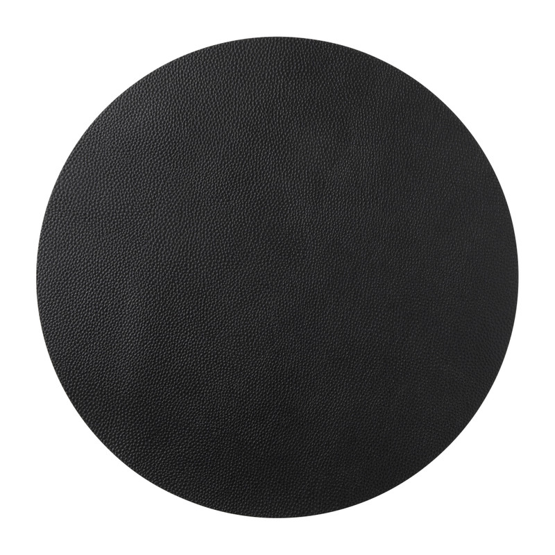 Placemat PU leer - zwart - ø38 cm