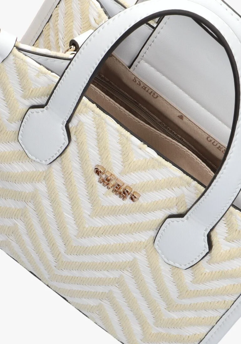 GUESS witte guess handtas silvana 2 compartment mini tote