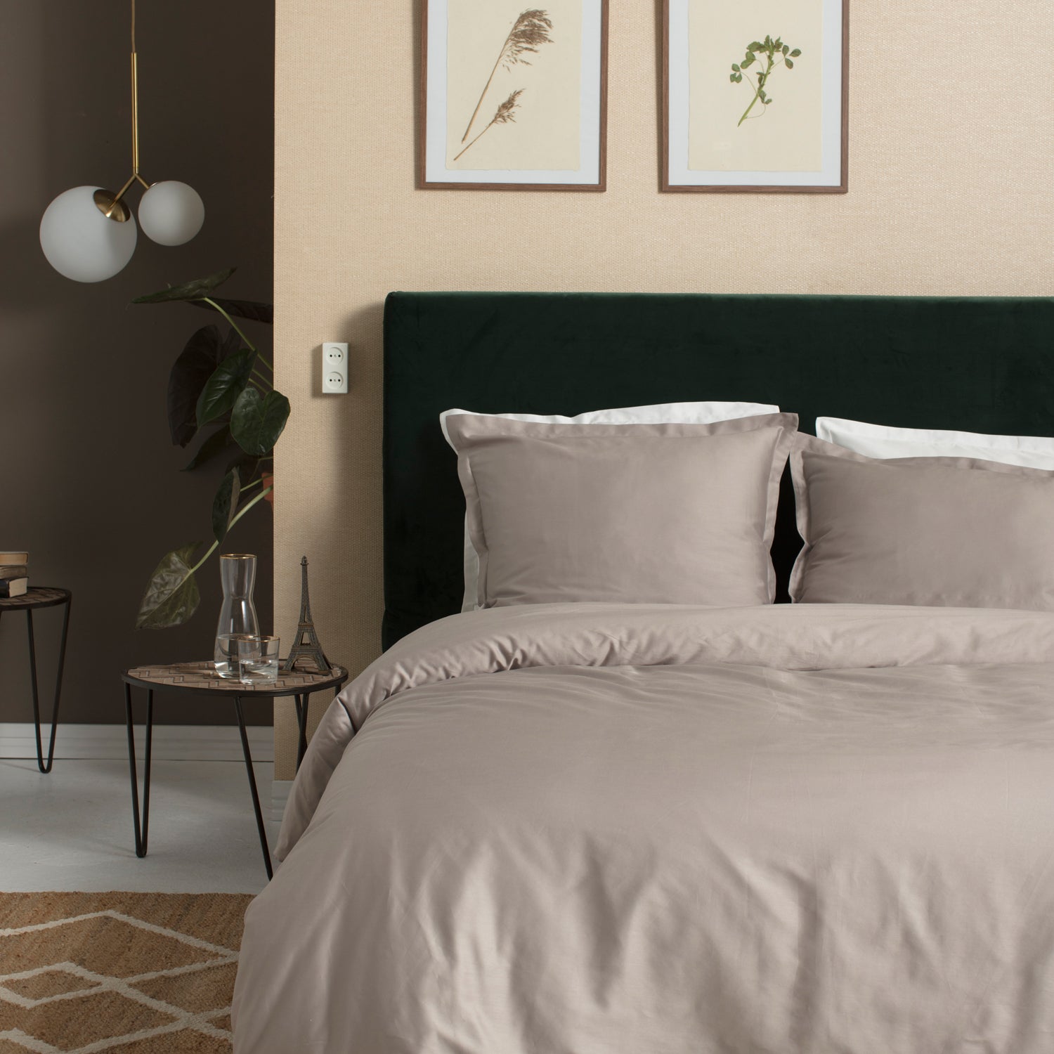 Cinderella dekbedovertrek Satijn - 200x200|220 cm - Taupe