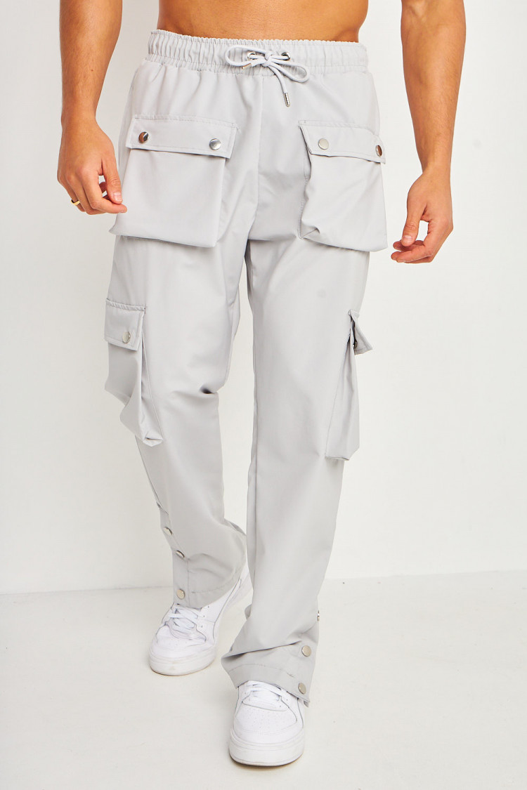 Ensemble veste + pantalon cargo multipoches gris