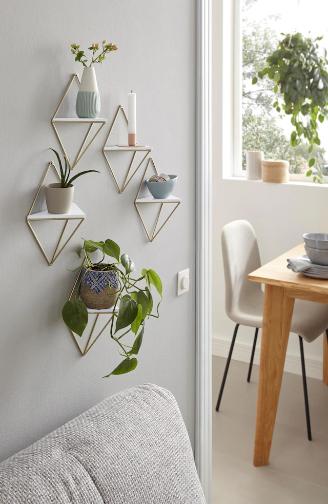GOODproduct Deko-Wandregal »Rauten Rudel« 5 Stk. tlg. Dekoregal, Wanddeko, aus Metall