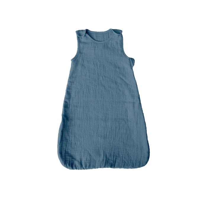 GIGOTEUSE SANS MANCHES ZIP GAZE DE COTON 40X70CM BLEU