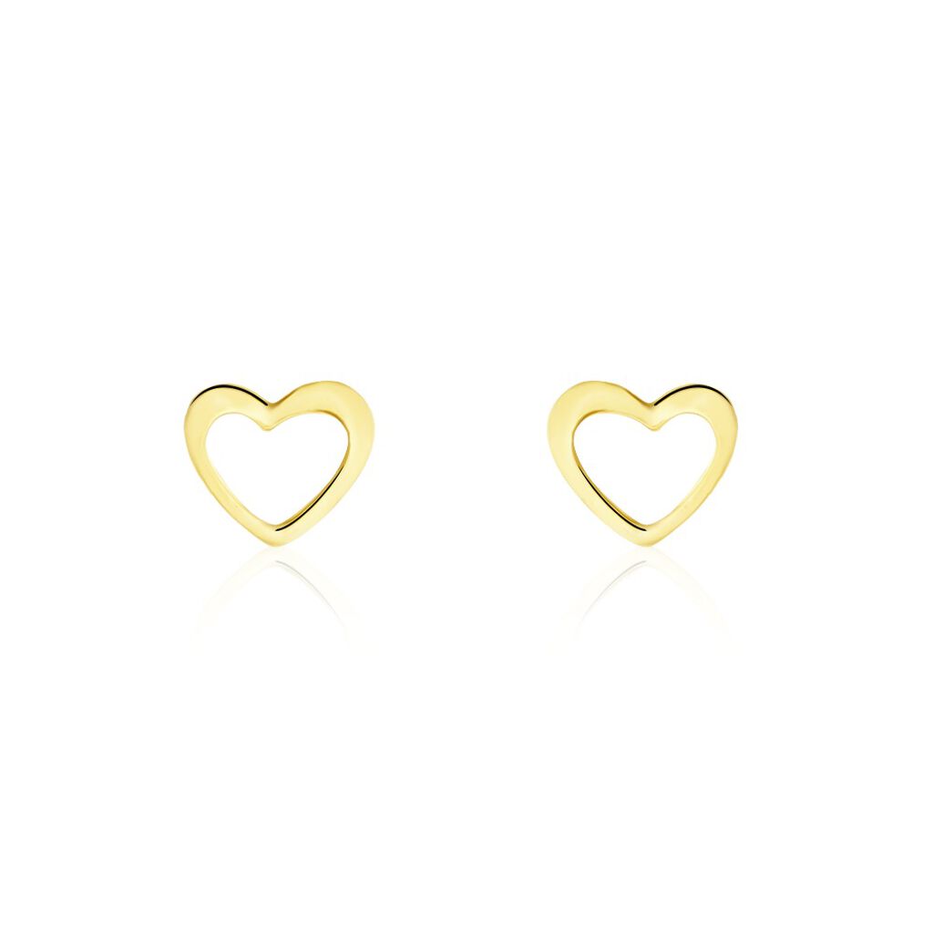 Boucles D'oreilles Puces Anne-maudae Coeurs Or Jaune