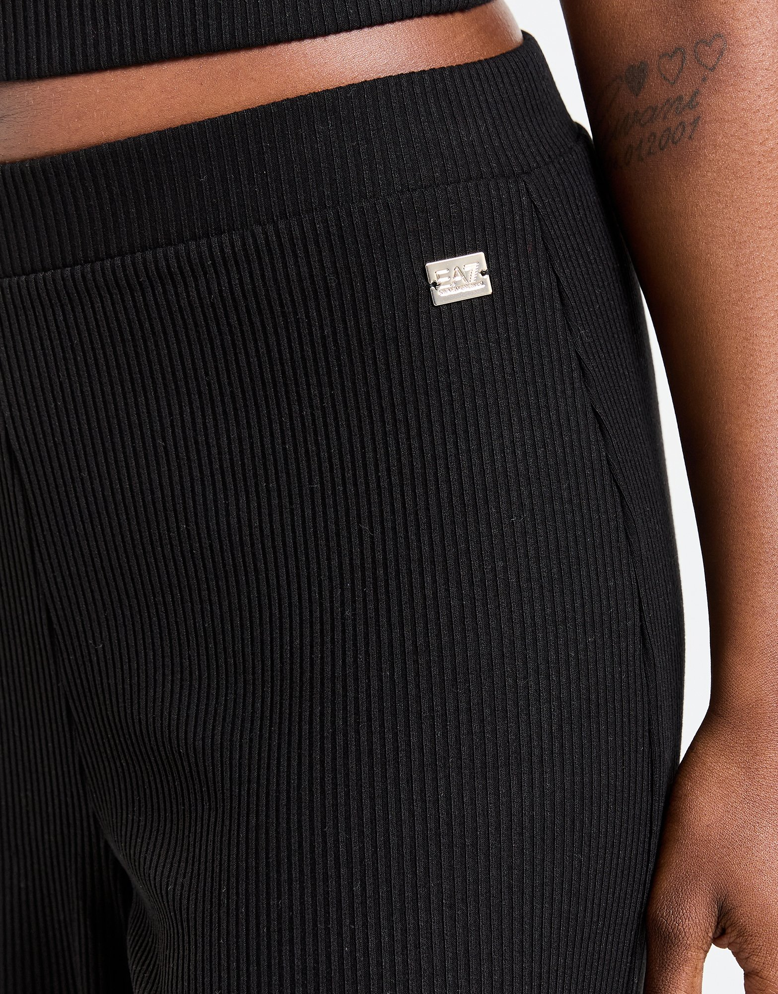 Emporio Armani EA7 Ensemble Crop-top/Pantalon de jogging Wide Leg Femme
