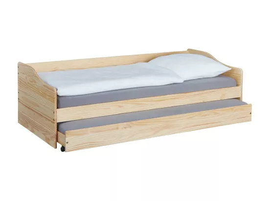 CANTARI - Lit Gigogne 90x200cm en Pin Massif Naturel