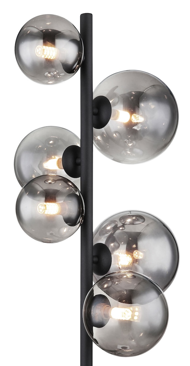 GLOBO LED Retrofit Stehlampe Riha 28,5x26,5cm 155cm schwarz /grau