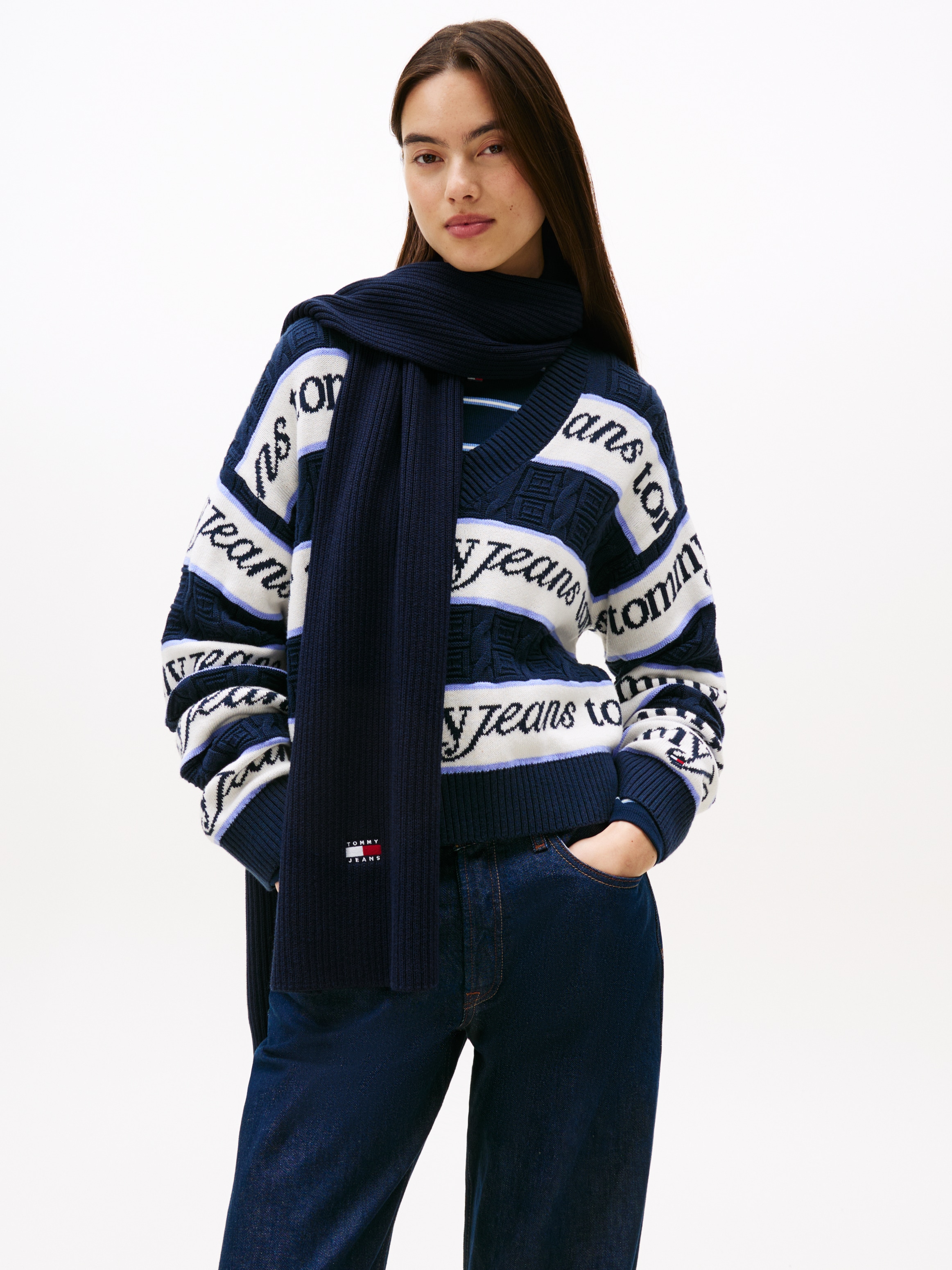 Tommy Jeans Schal »TJW HERITAGE CORE SCARF«, Rippstrick, 190 x 28 cm