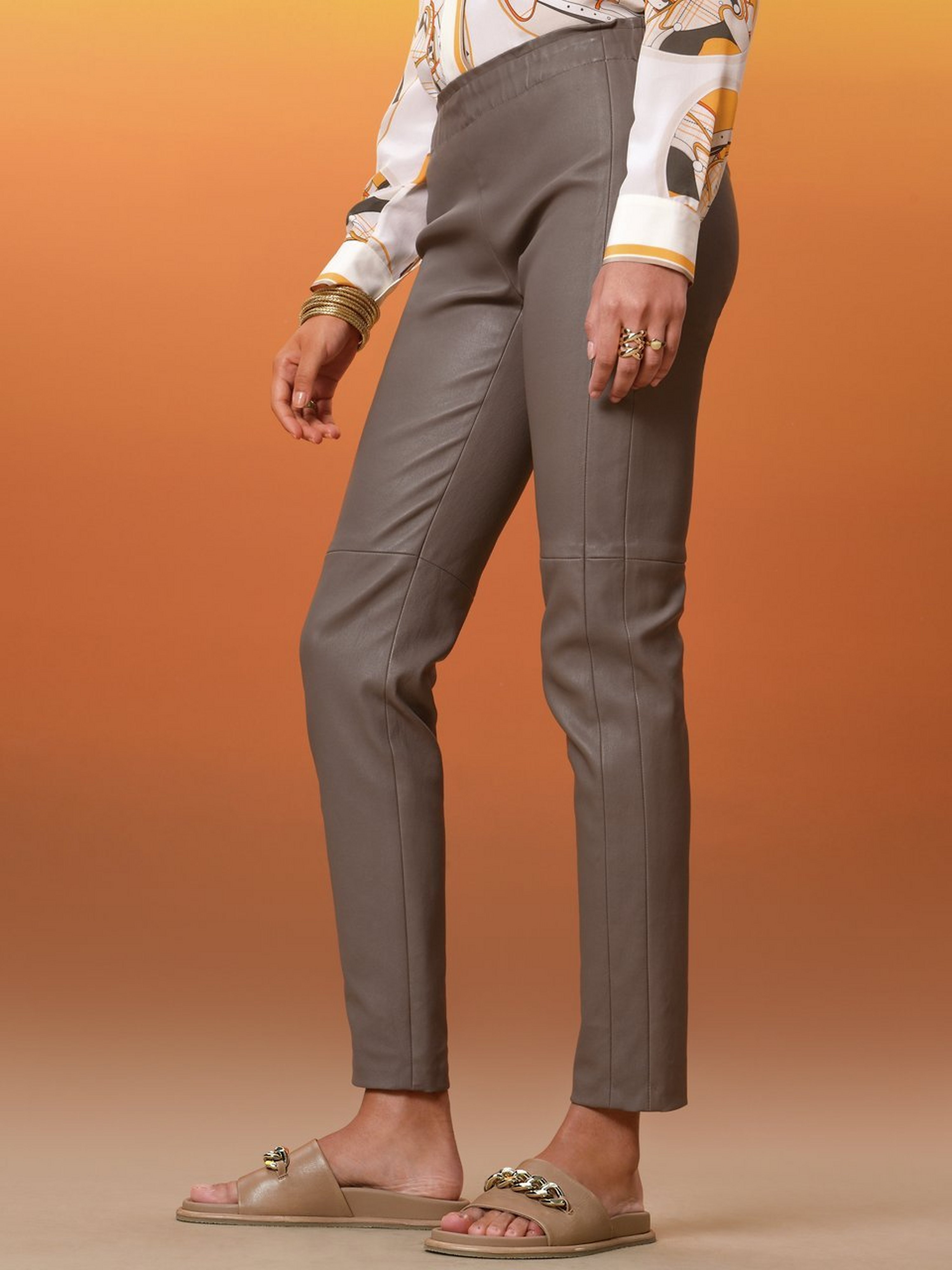 High Waist-Lederleggings