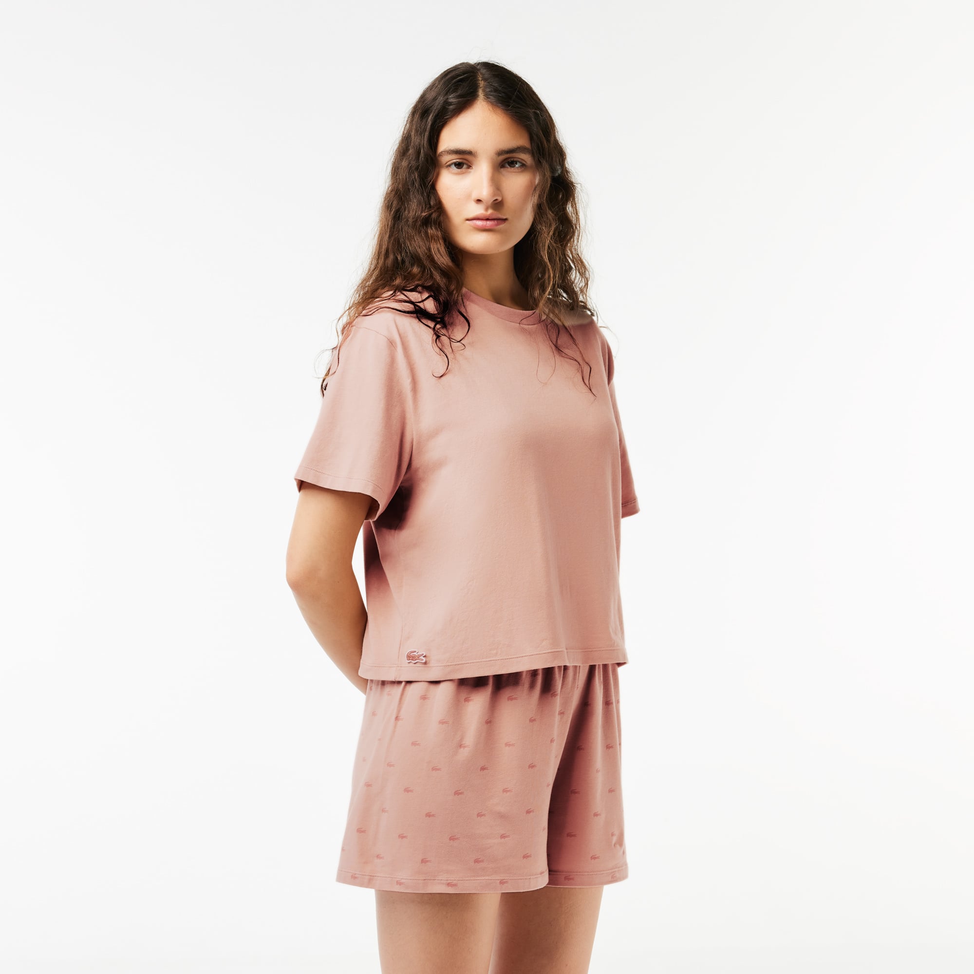 Ensemble de pyjama à motif crocodile Vêtements d’intérieur & de nuit - Rose - Lacoste - Femme