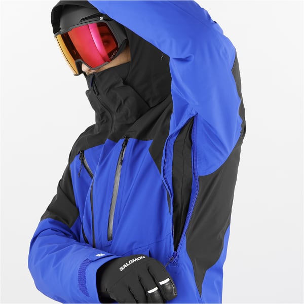 Veste de ski SALOMON BRILLIANT JACKET SURF THE WEB/DEEP BLACK