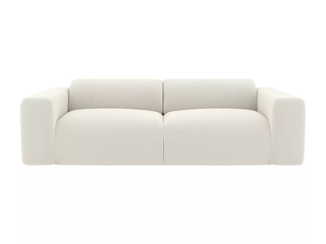 Canapé 3 places et fauteuil en tissu bouclette blanc POGNI de Maison Céphy