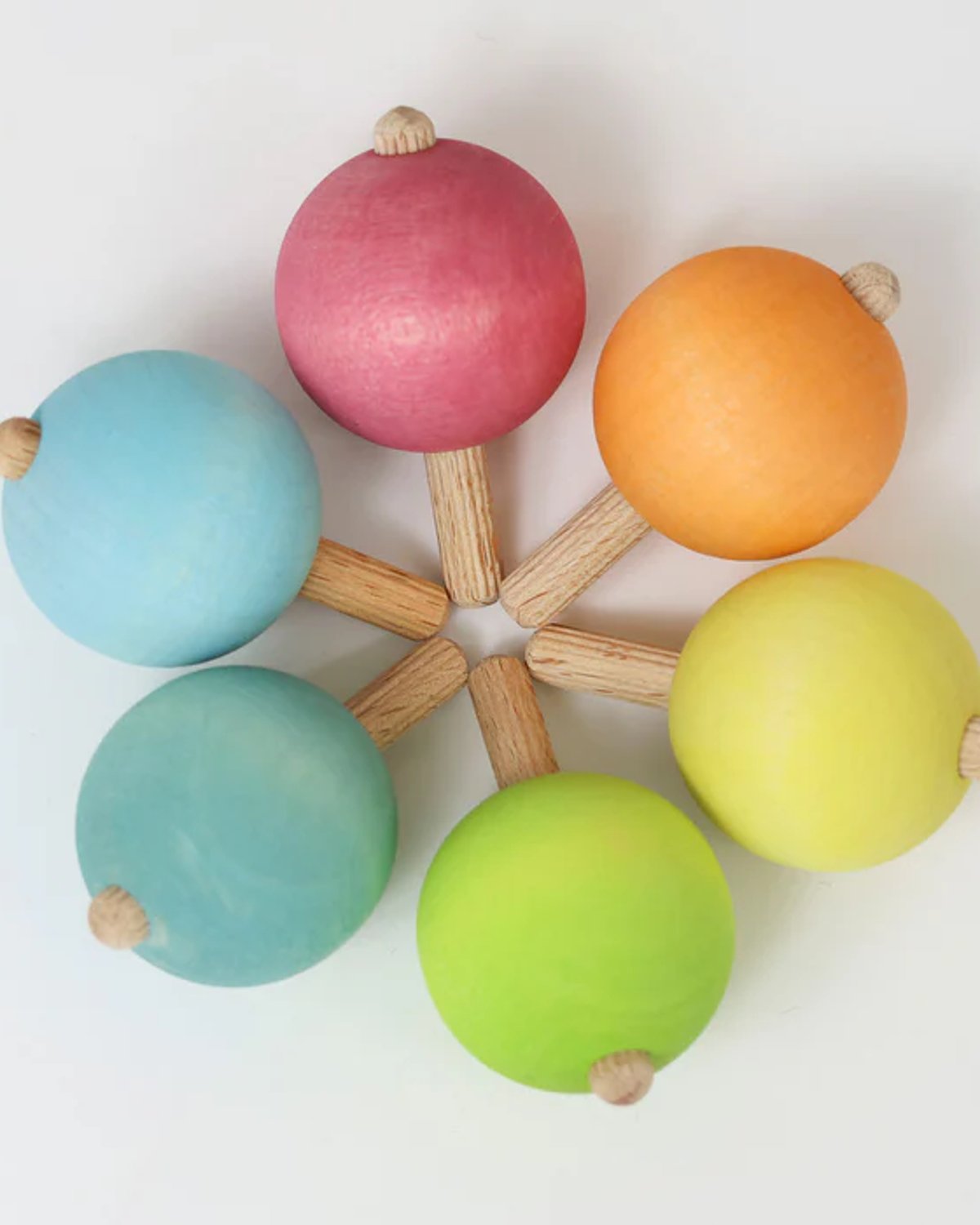Sett med Snurrebass 6stk | Pastel Spinning Top