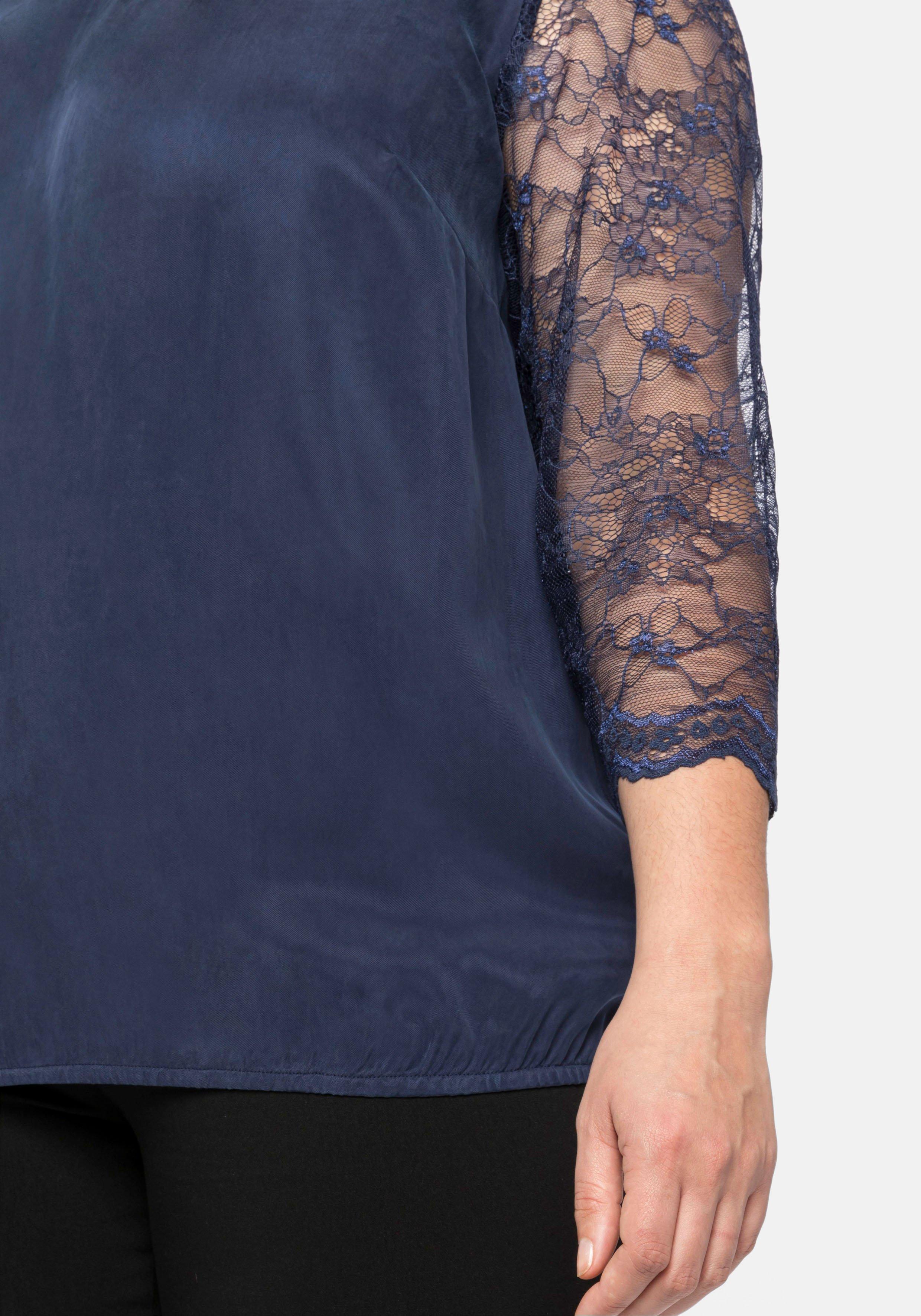 Tunika mit 3/4-Arm aus Two-Tone-Spitze
