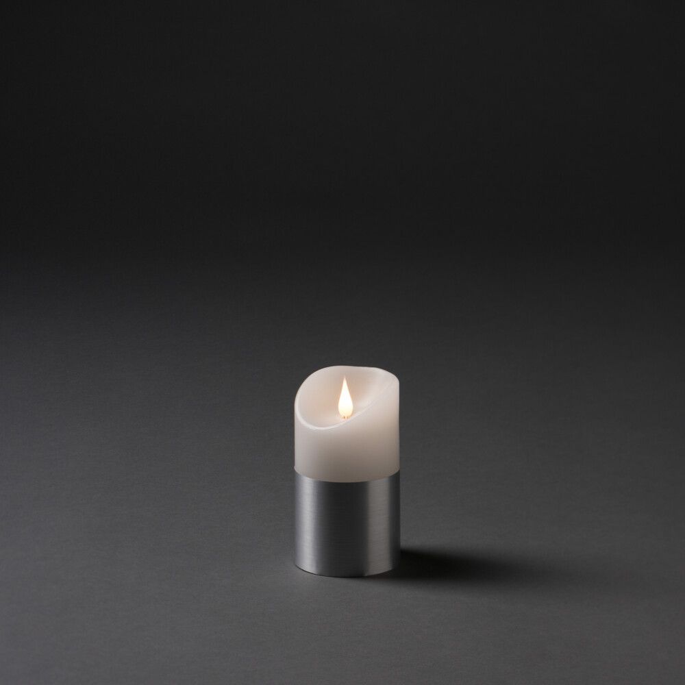 VOKSLYS KONSTSMIDE LED 7,5X13,5 CM HVIT/SØLV