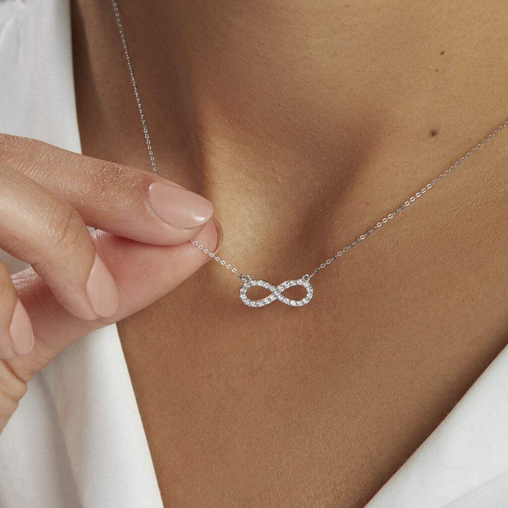 Collier Klothilda Or Blanc Oxyde De Zirconium