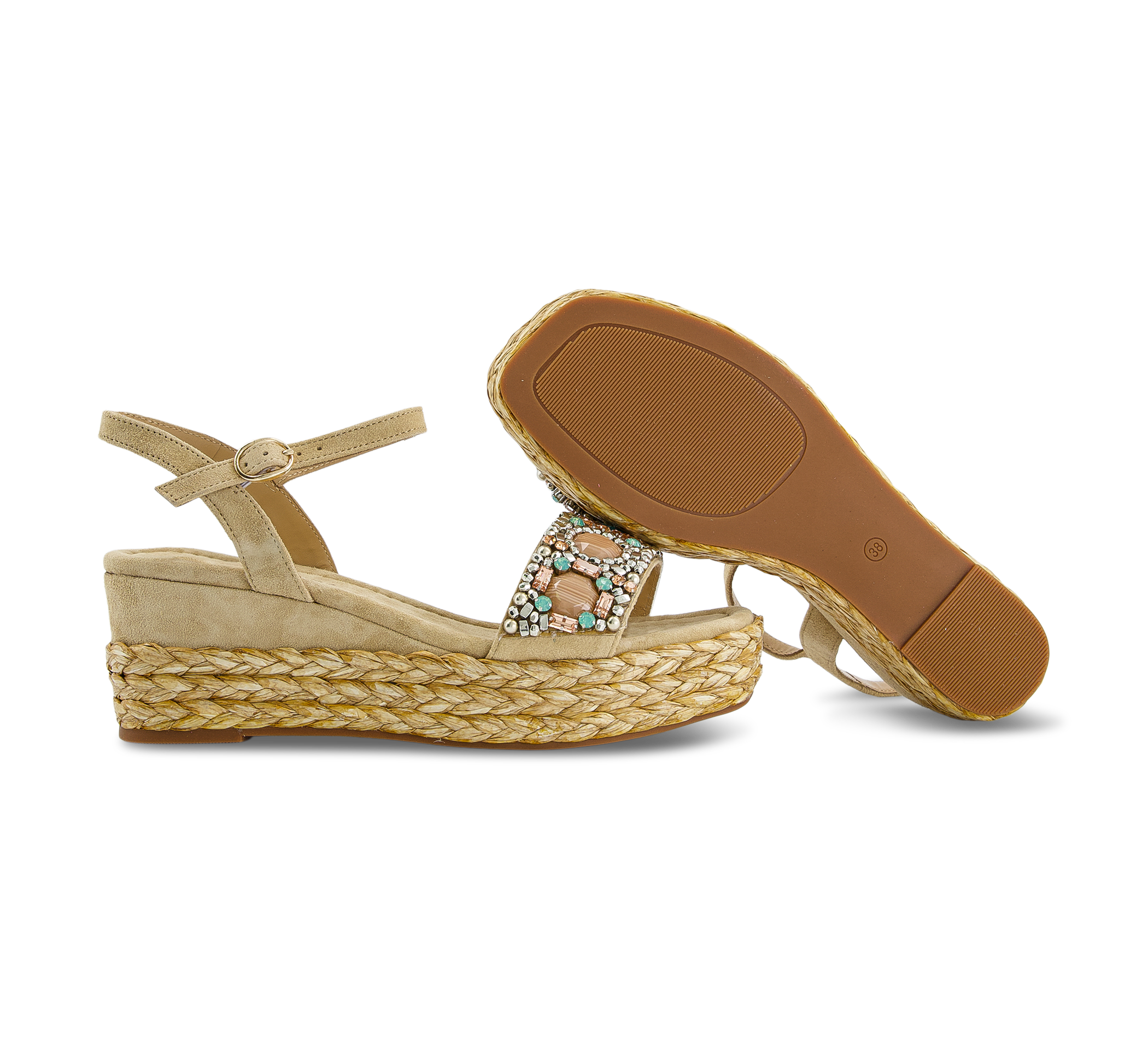 Alma En Pena Riemchensandalen beige/taupemulticolor