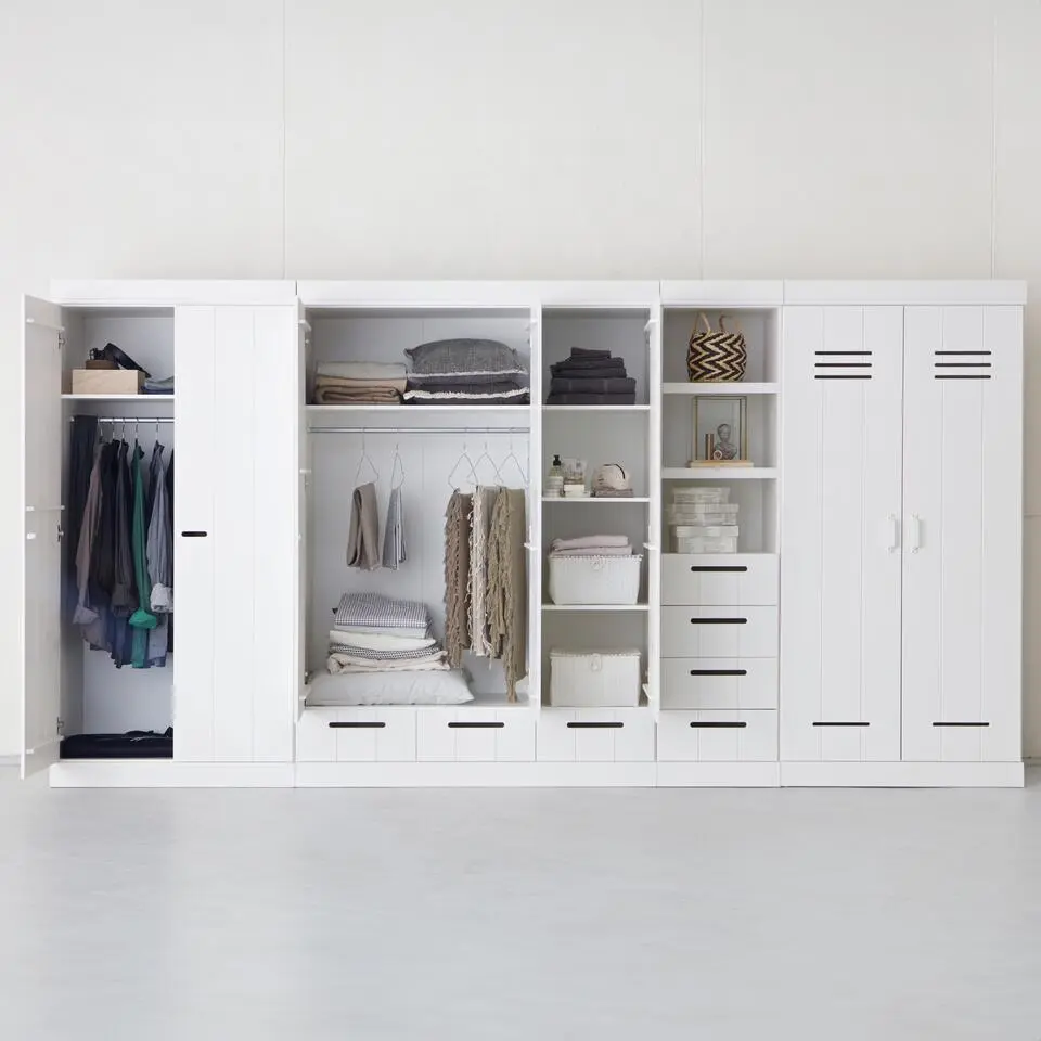 WOOOD Connect Kledingkast 2-Deurs - Grenen - Wit - 195x94x53