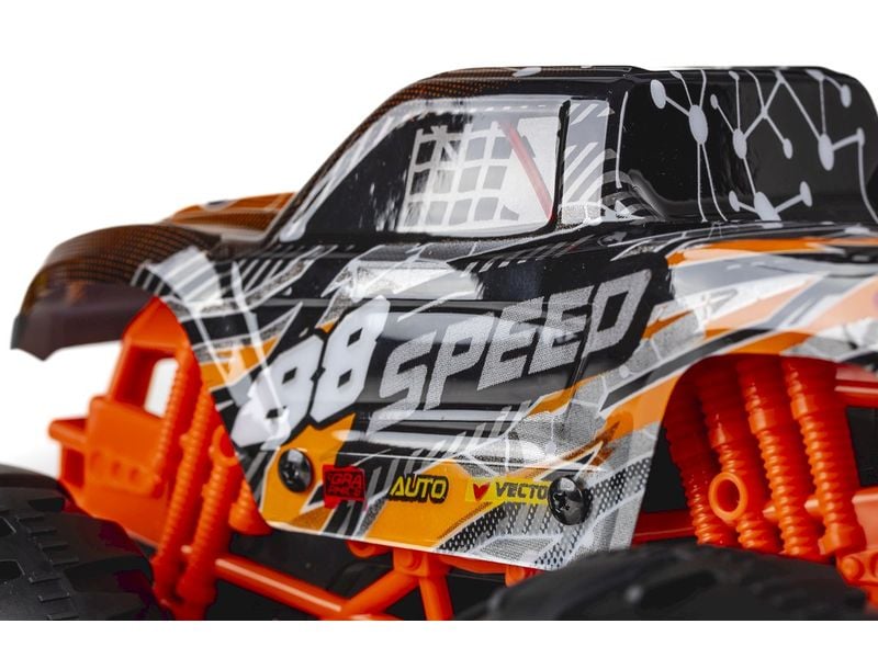 TEC-TOY Monster Truck Speed Monster Gyro & Sound, Orange, 1 4WD RC Monstertruck für Kinder ab 8 Jahren