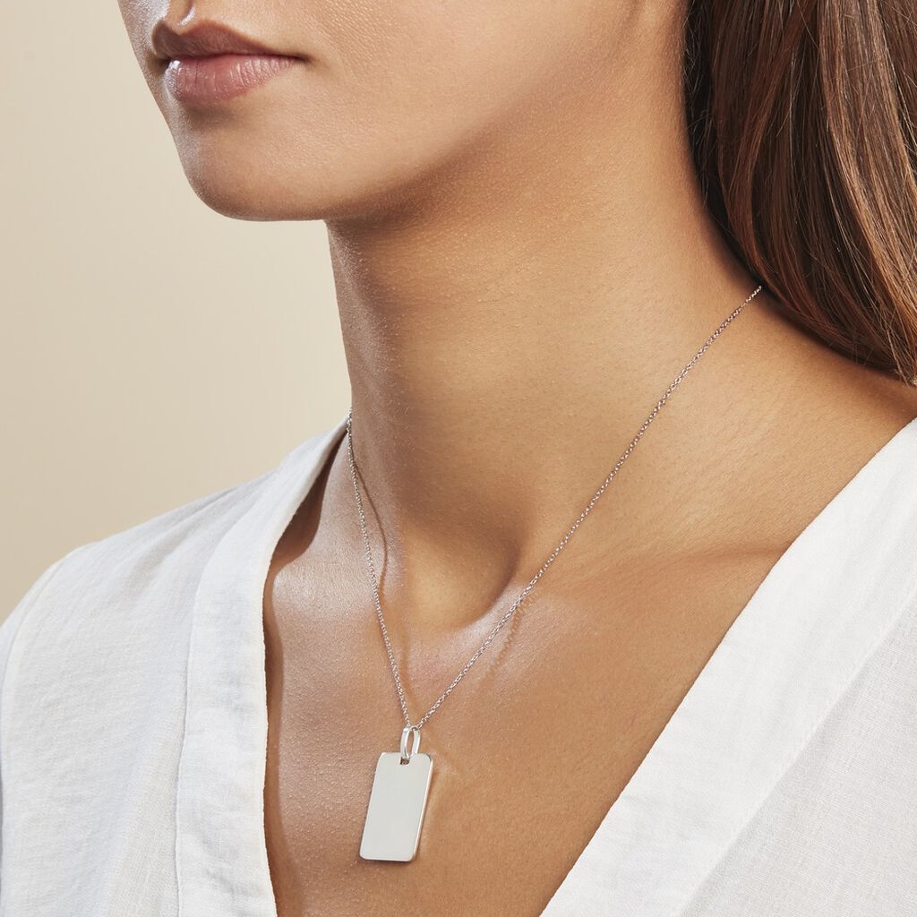 Pendentif Leyel Argent Blanc