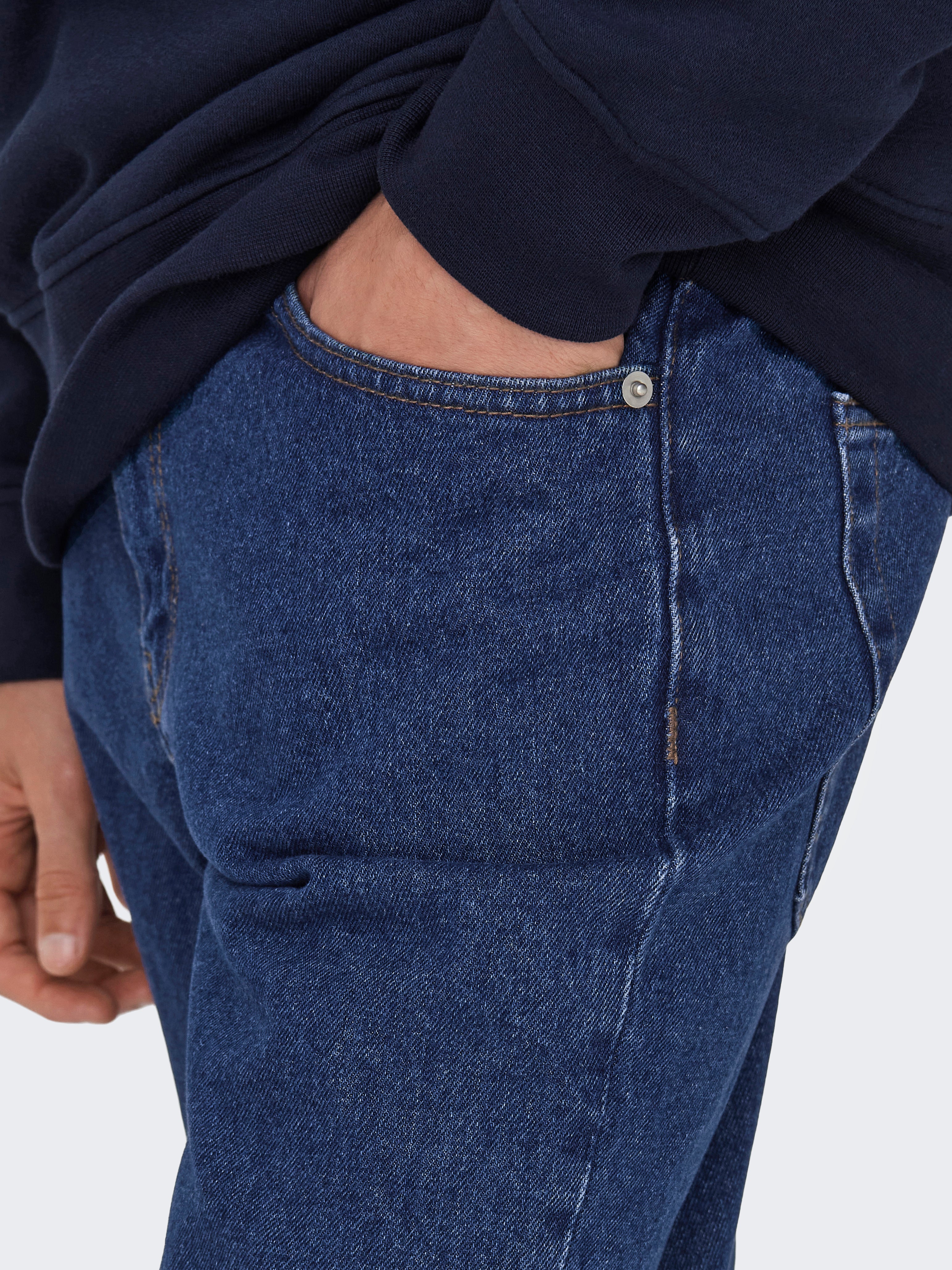 ONSEDGE Mid Rise Gerade geschnitten Jeans Medium Blue Denim