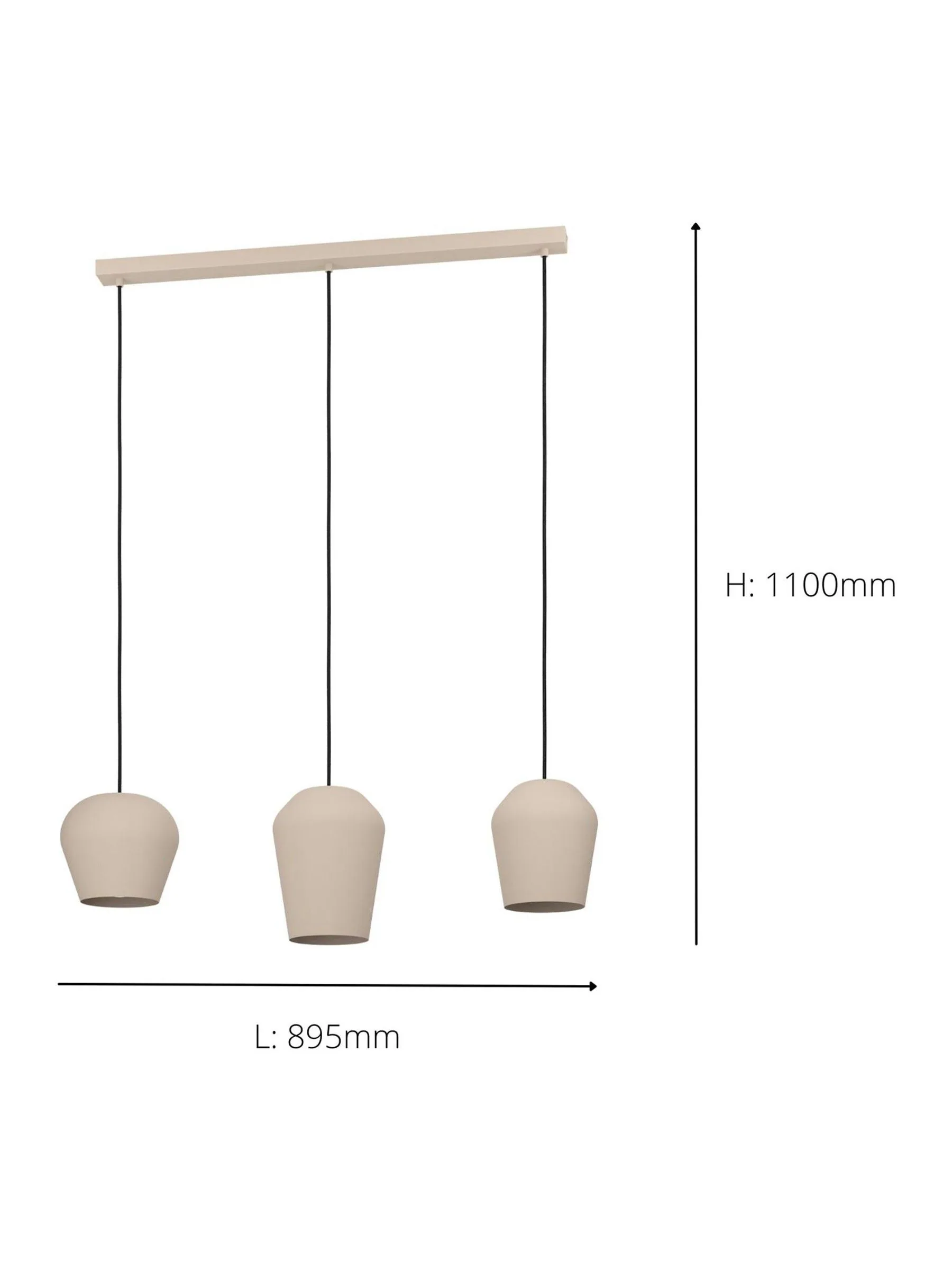 Eglo Cambaito Eenkleurige stalen hangende plafondlamp