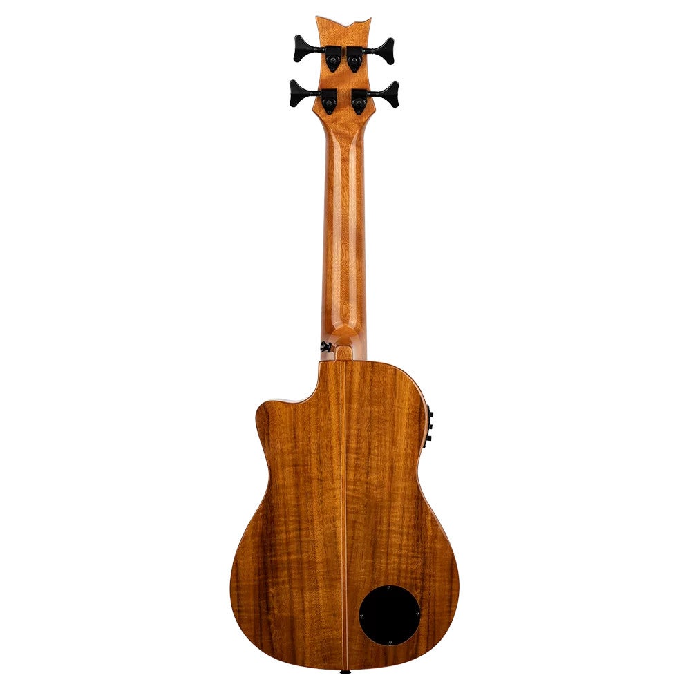 Ortega CAIMAN-FL-GB Lizard Series Short Scale Uke Bass Natural fretloze E/A bas ukelele met gigbag