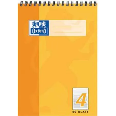 Oxford Spiralschulblock A5, 40 Blatt, gelocht, Lineatur 4