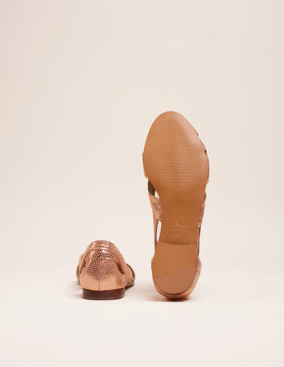 Sandales Clémentine - Cuir craquelé rose