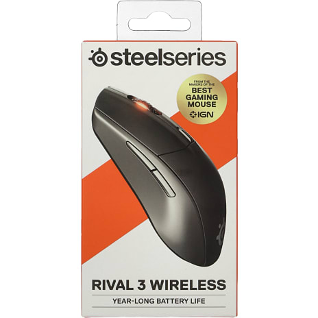 SteelSeries Rival 3 Wireless - mus - 2.4 GHz, Bluetooth 5.0 - mat sort