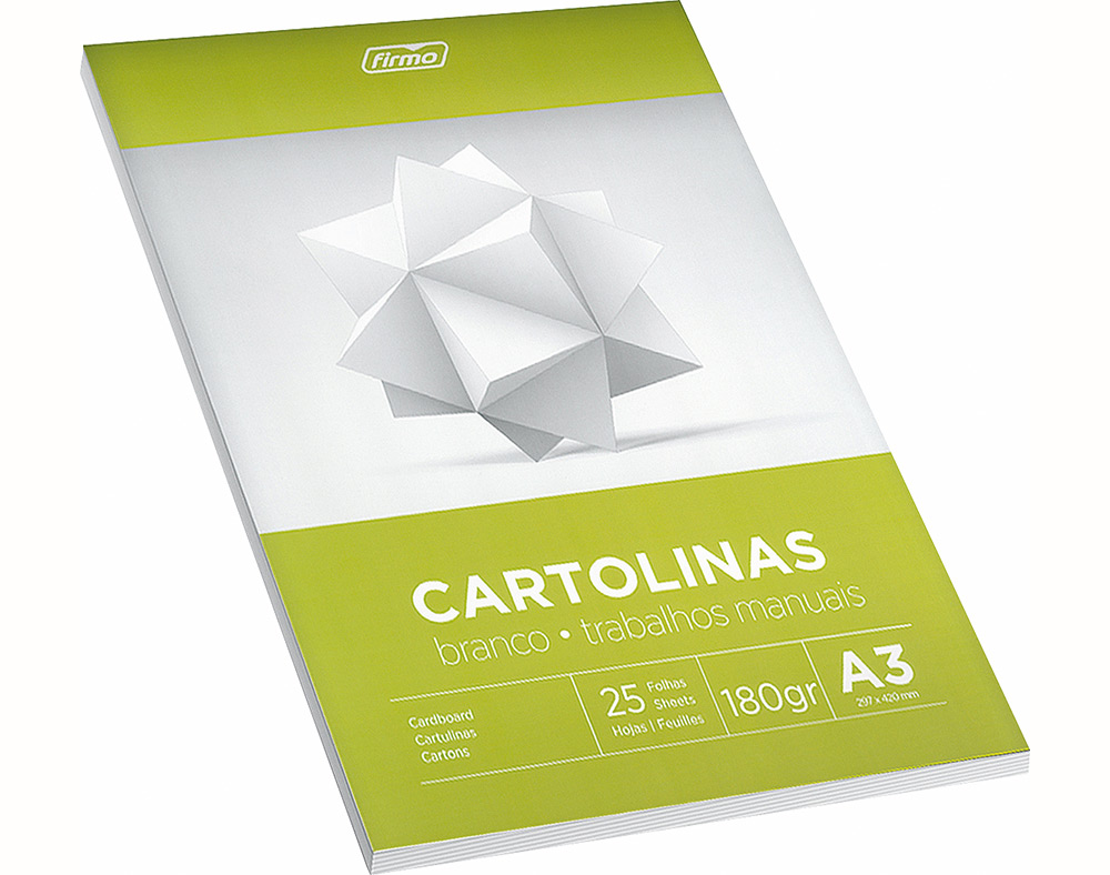 BLOCO CARTOLINA FIRMO A3 BRANCO 180G 25 FOLHAS
