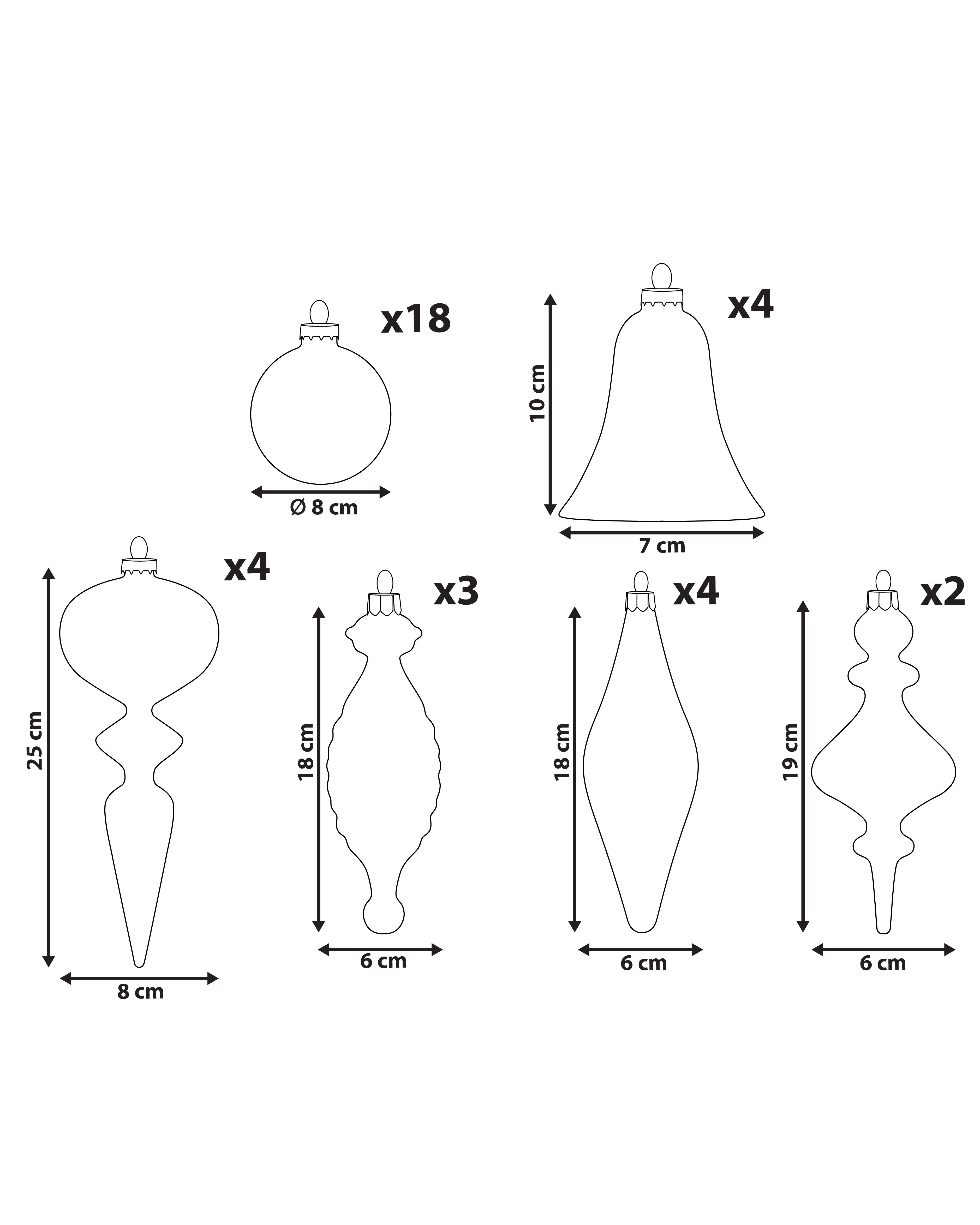 Set van 35 kerstballen FROSTING Glas Meerkleurig