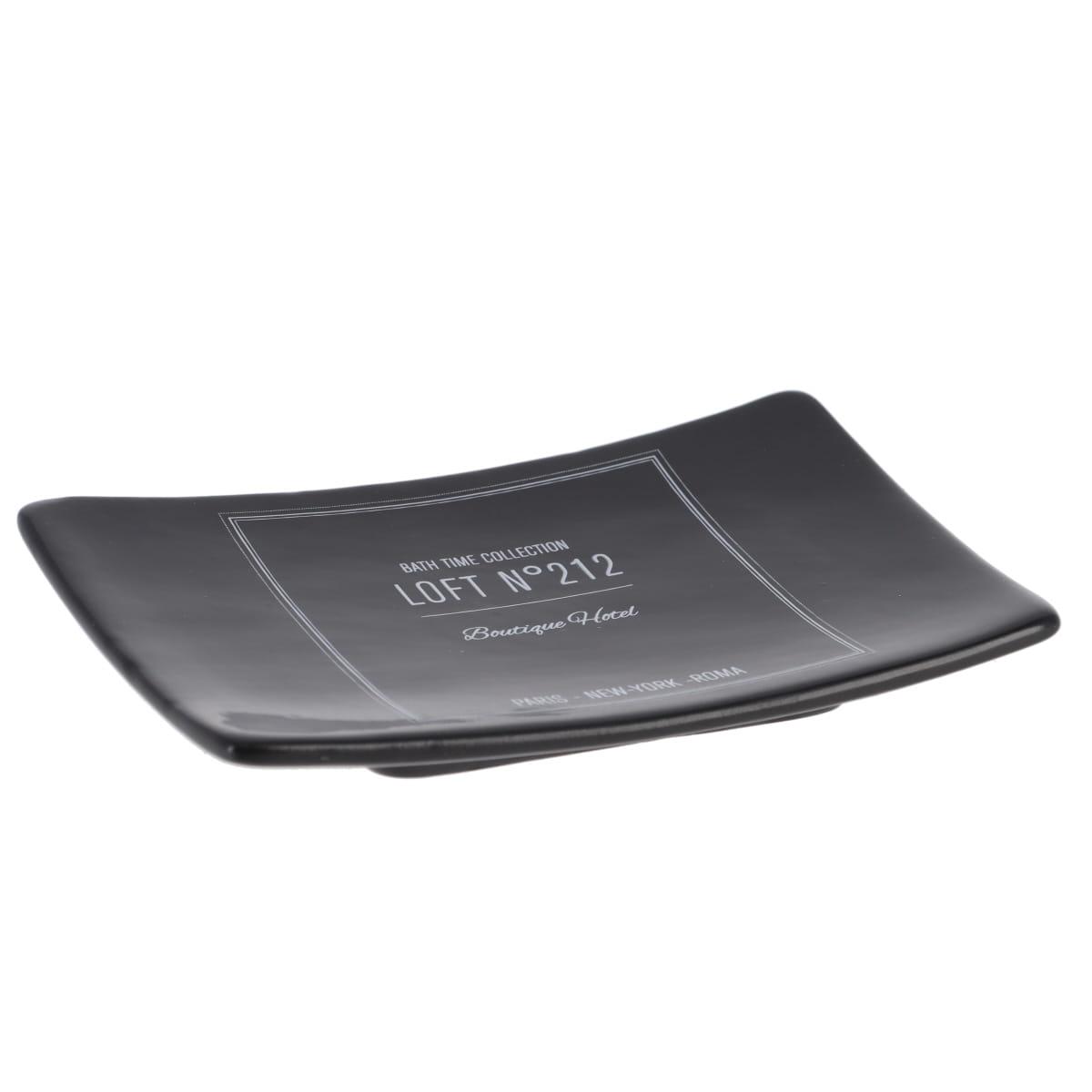 PORTE SAVON DOLOMITE IMPRIME NEO RETRO NOIR