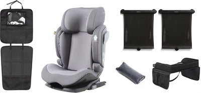 Beemoo Recline i-Size Beltestol inkl. Tilbehør, Mineral Grey