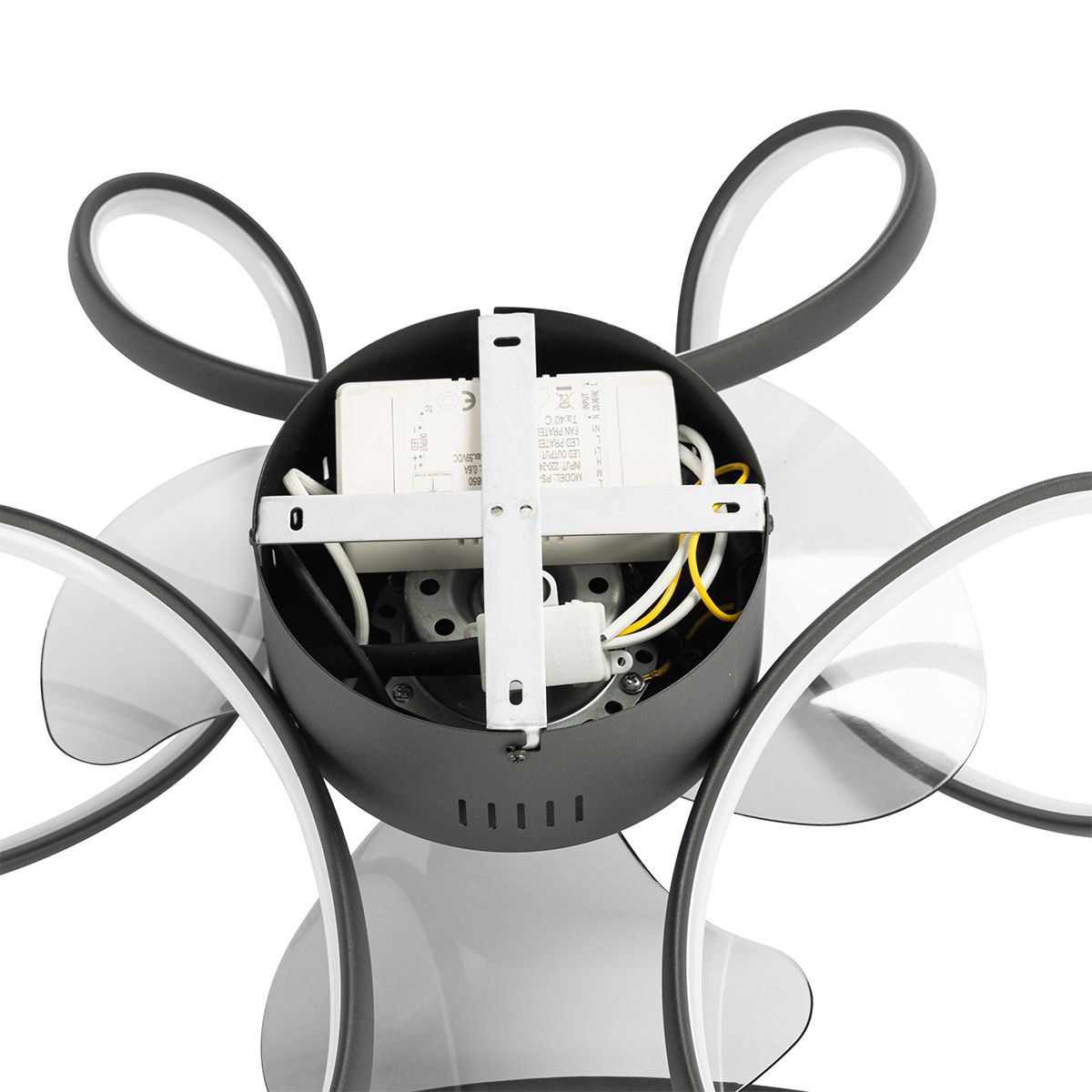 Plafondventilator zwart 55cm incl. LED dimbaar met afstandsbediening - Mandy
