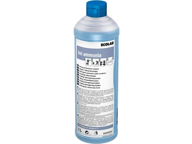 Universalrengøring Imi Ammonia med Farve/Parfume 1 ltr Blå,12 fl x 1 ltr/krt