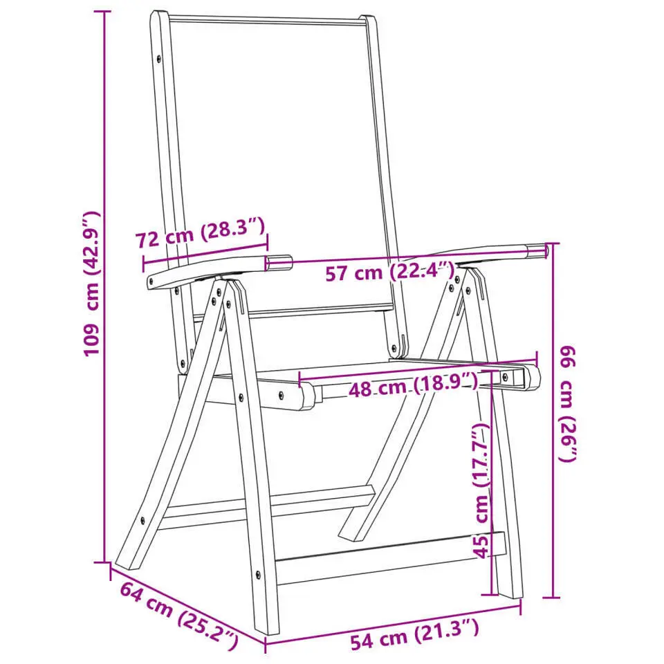 vidaXL - Inklapbare Tuinstoelen - Bruin - Acaciahout - 4 stuks