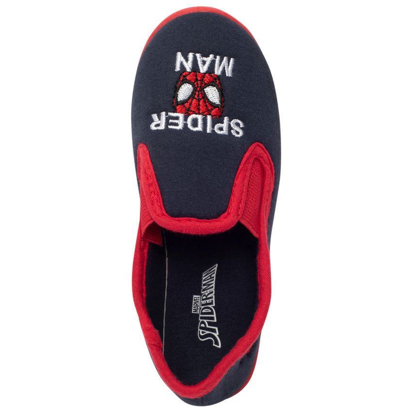 Chaussons bas avec broderies Spiderman pour garçon - Bleu marine